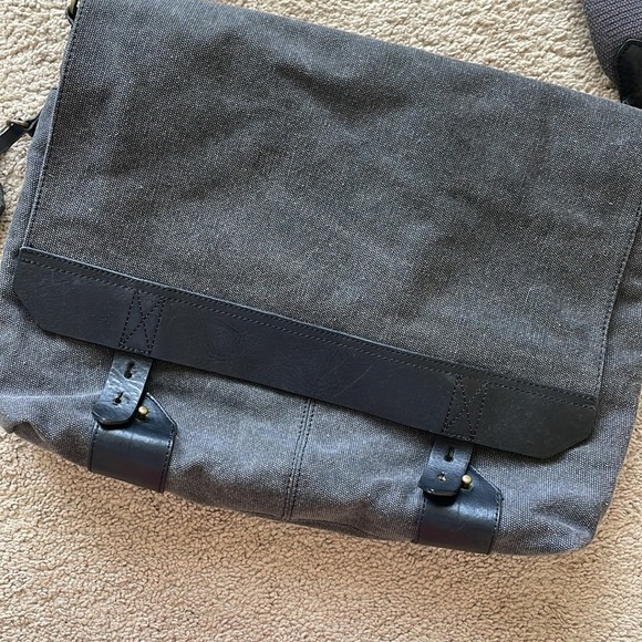 Hayden Harnett Smithy Messenger Bag Shoulder Laptop Travel Canvas Leather Office - Picture 5 of 14